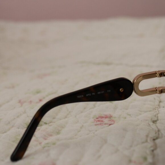 Jimmy Choo Y2K Gradient Rimless Rectangle Wrap Sunglasses Gold/Brown - Picture 4 of 9